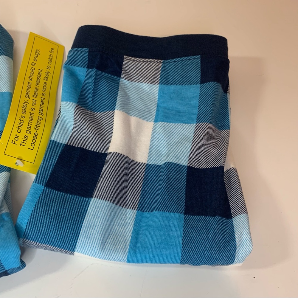 Wondershop Kids Blue Buffalo Plaid Pajama Set Stretchy Plaid Unisex - Picture 13 of 16